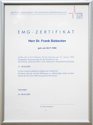 EMG Zertifikat
