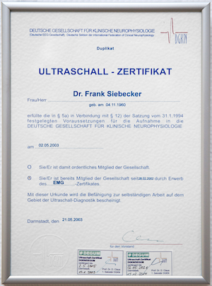 Ultraschall-Zertifikat
